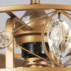 22 Modern Crystal Caged Ceiling Fan Chandelier with Remote