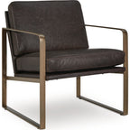 Bradett Accent Chair - Dark Brown/Gold Finish