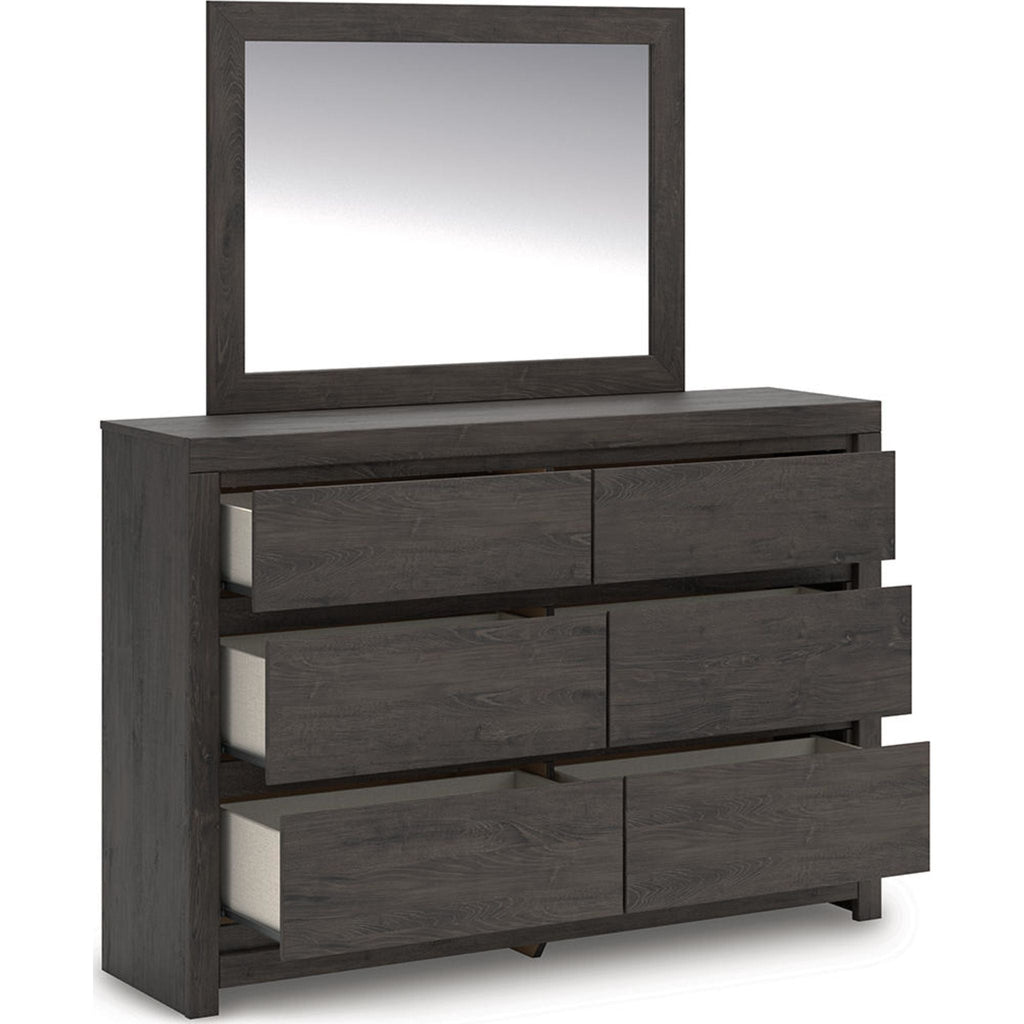 Fraluna Dresser and Mirror - Charcoal
