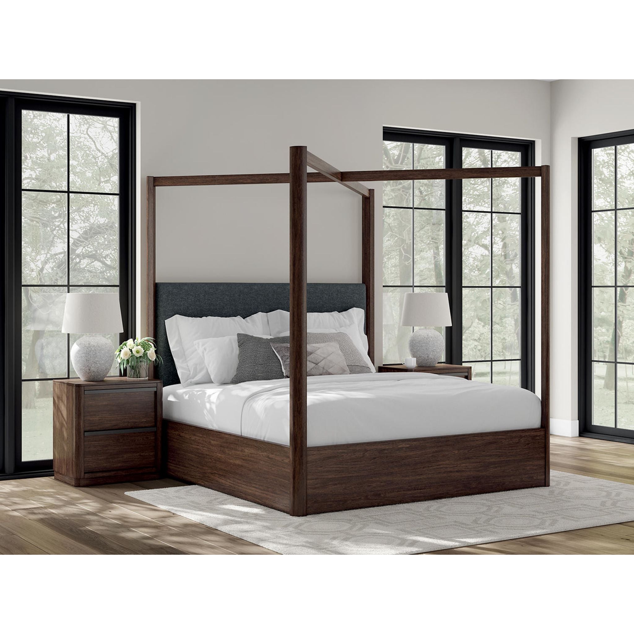 Dilenno Canopy Bed - Dark Brown