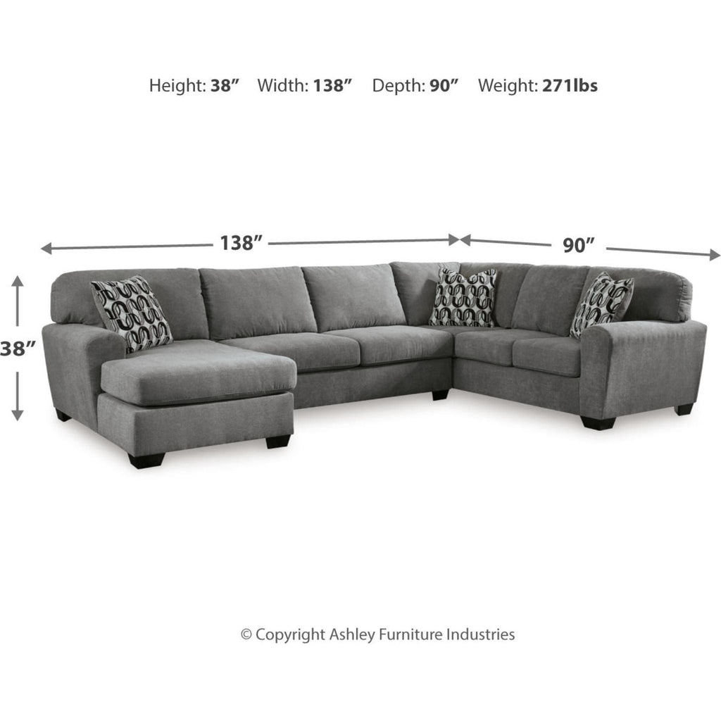 Birkdale Court 3 Piece Sectional with Chaise