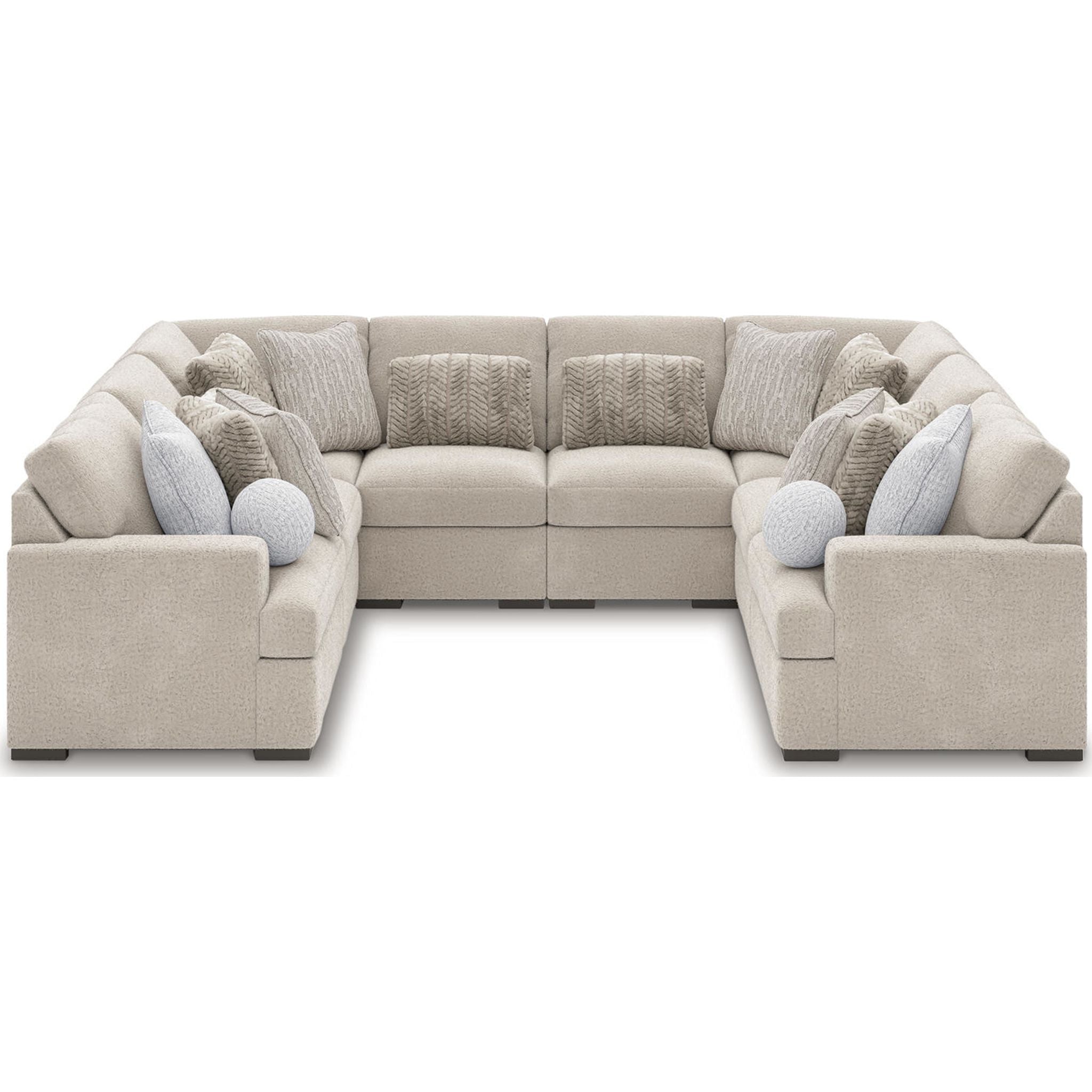 Cuddle Plush 8 Piece Modular Sectional with Ottomans - Arctic