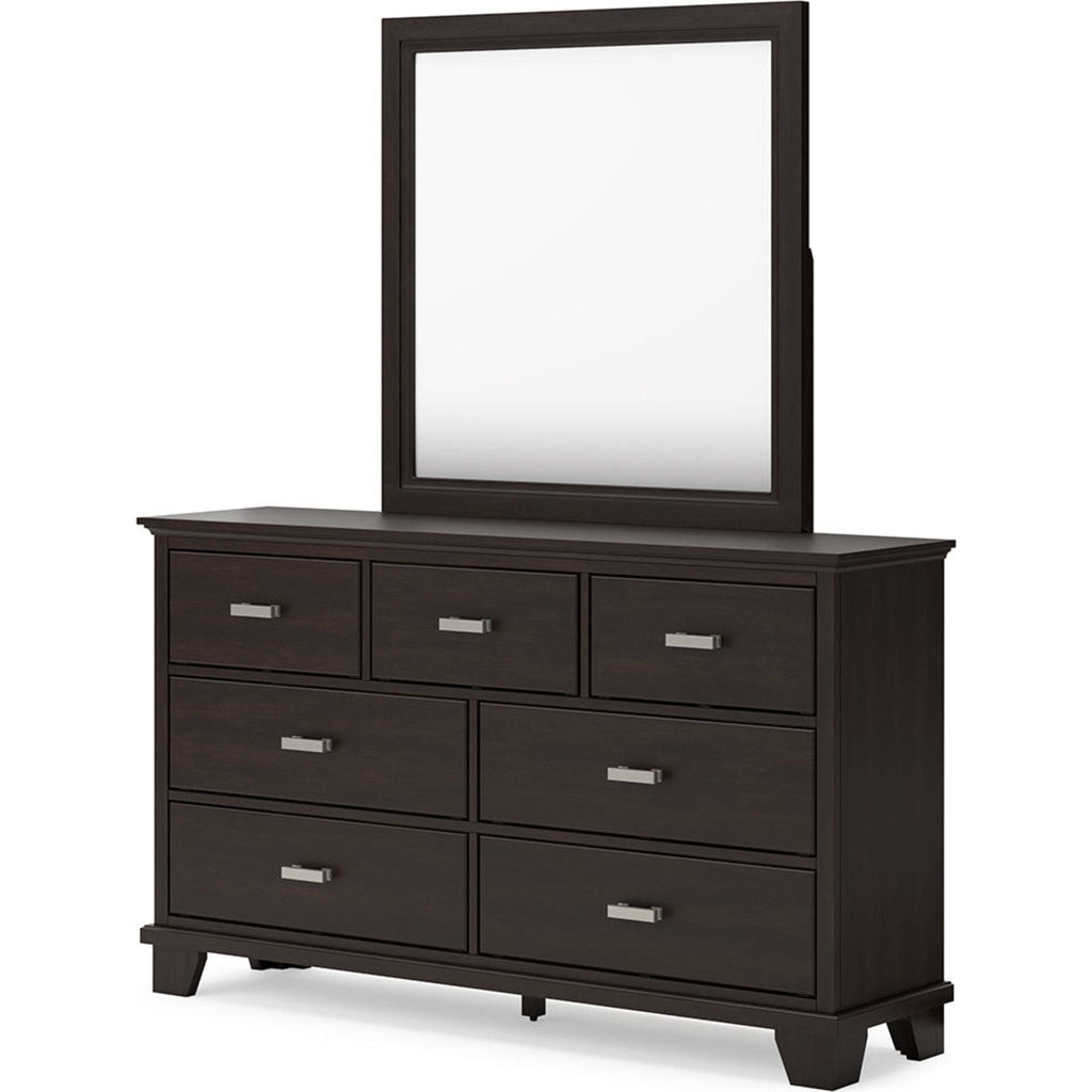 Covetown 6 Piece Twin Panel Bedroom - Dark Brown