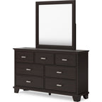 Covetown 6 Piece Twin Panel Bedroom - Dark Brown