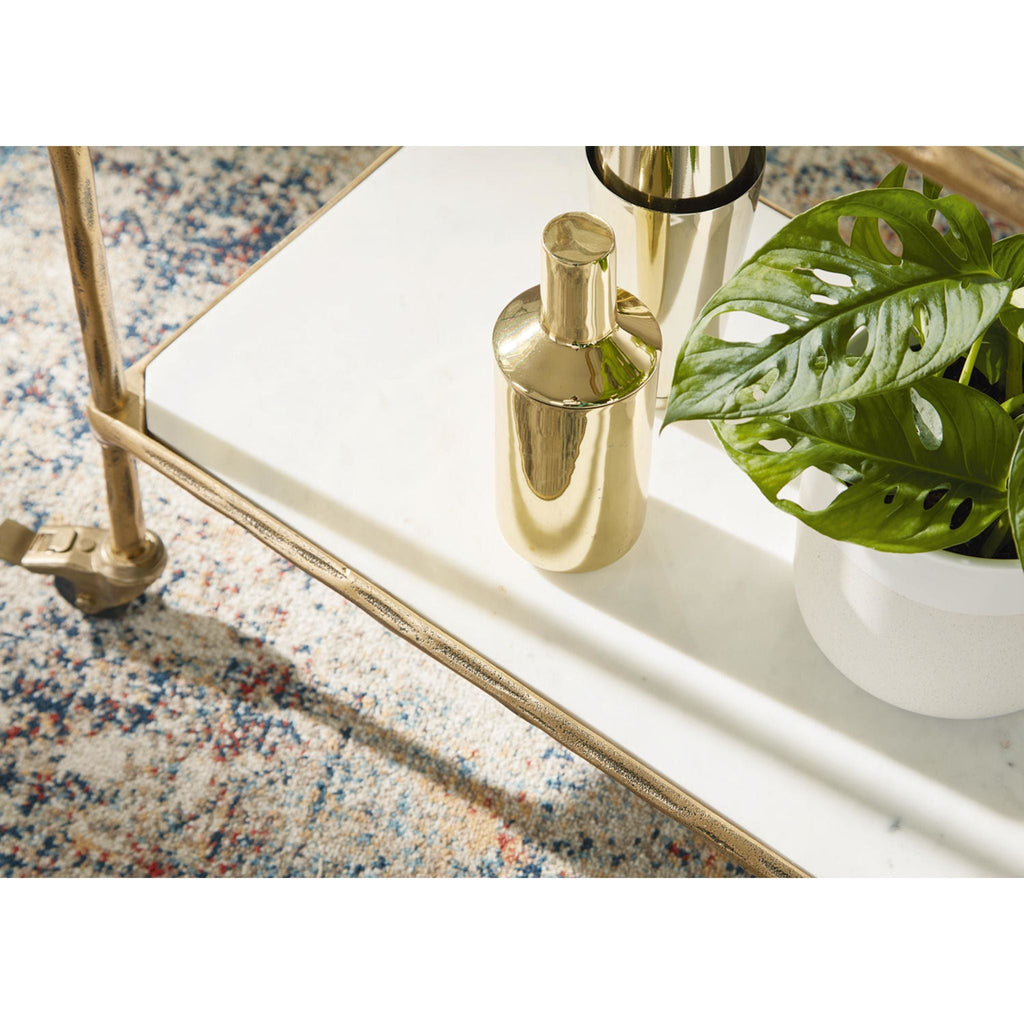 Plattfield Bar Cart - Antique Gold Finish