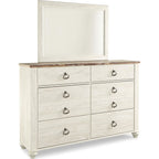 Willowton 5 Piece King Panel Bedroom - Whitewash