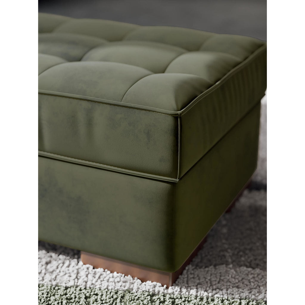 Caspian-Town Oversized Accent Ottoman - Olive