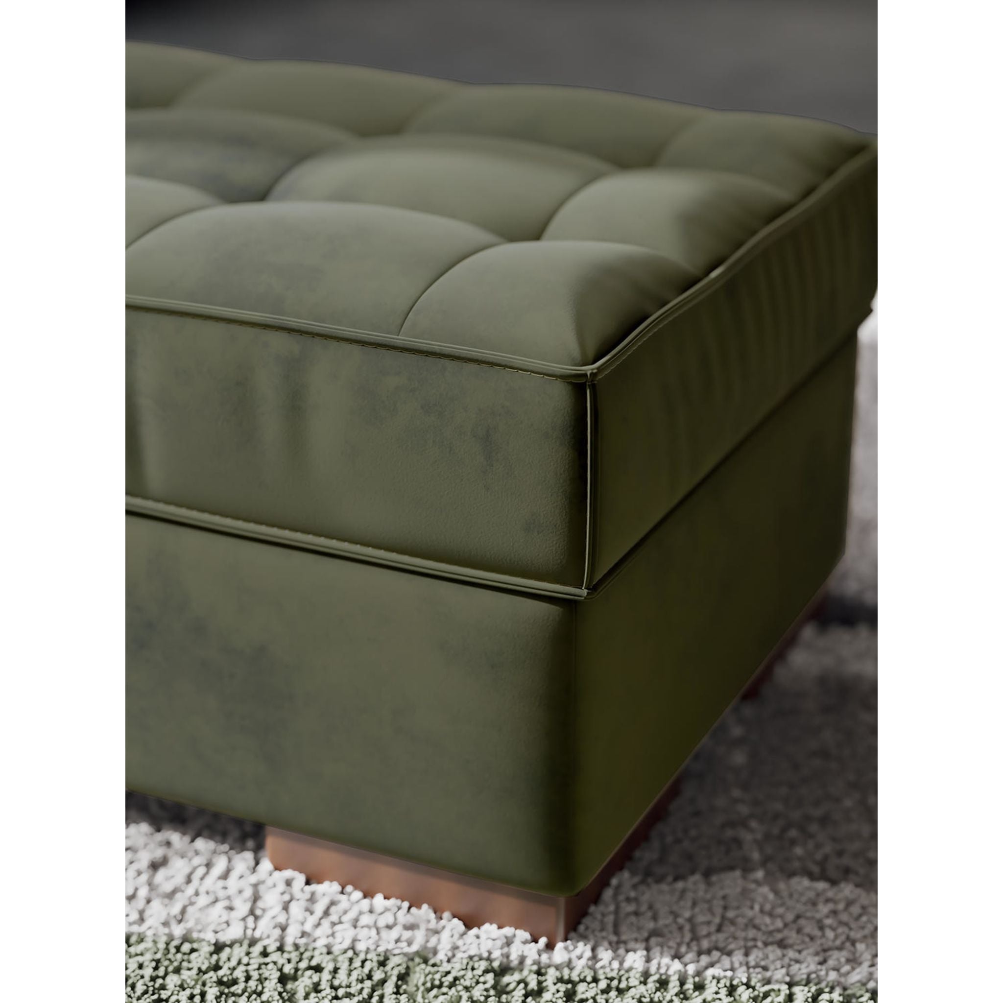 Caspian-Town Oversized Accent Ottoman - Olive