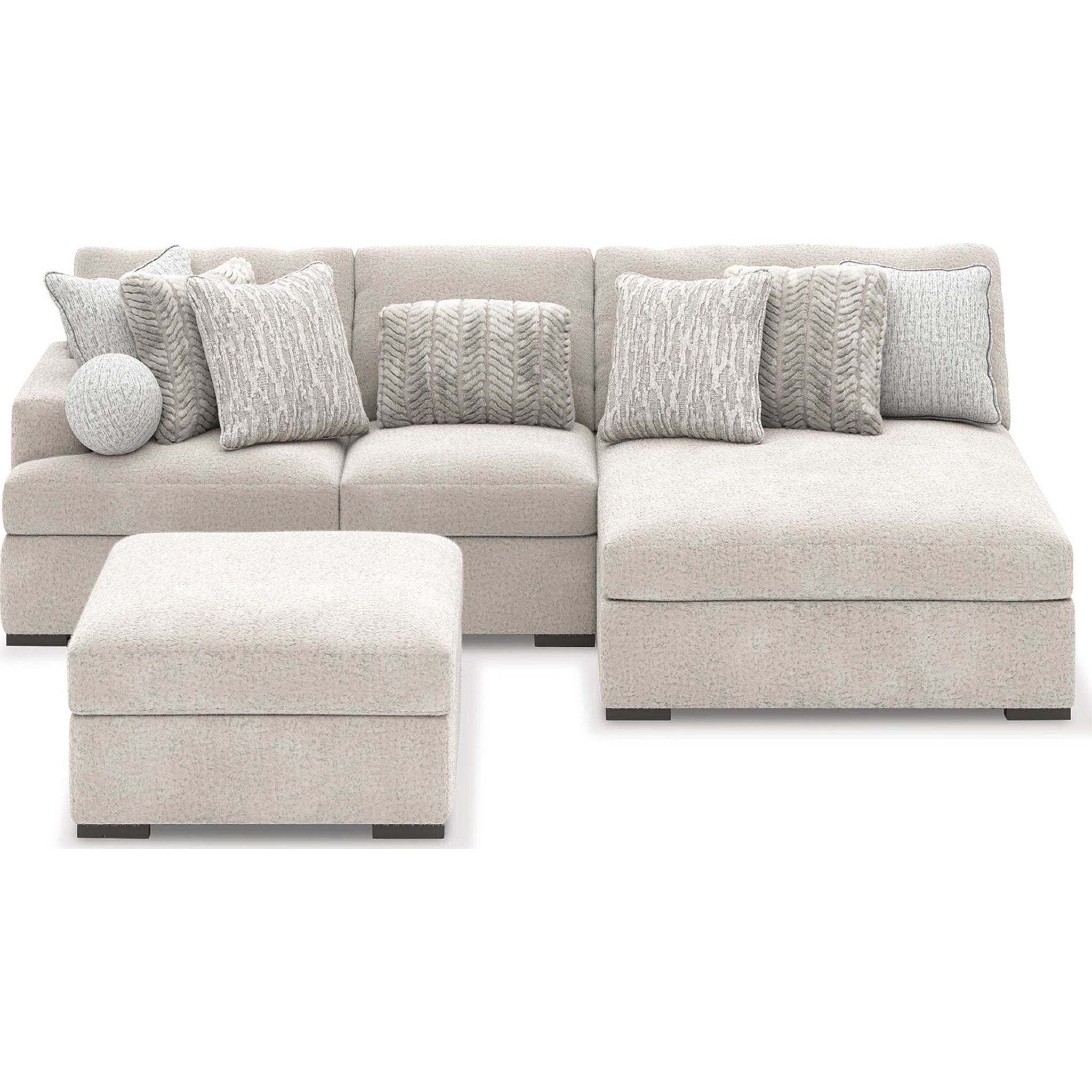 Cuddle Plush 3 Piece Modular Sectional with Chaise