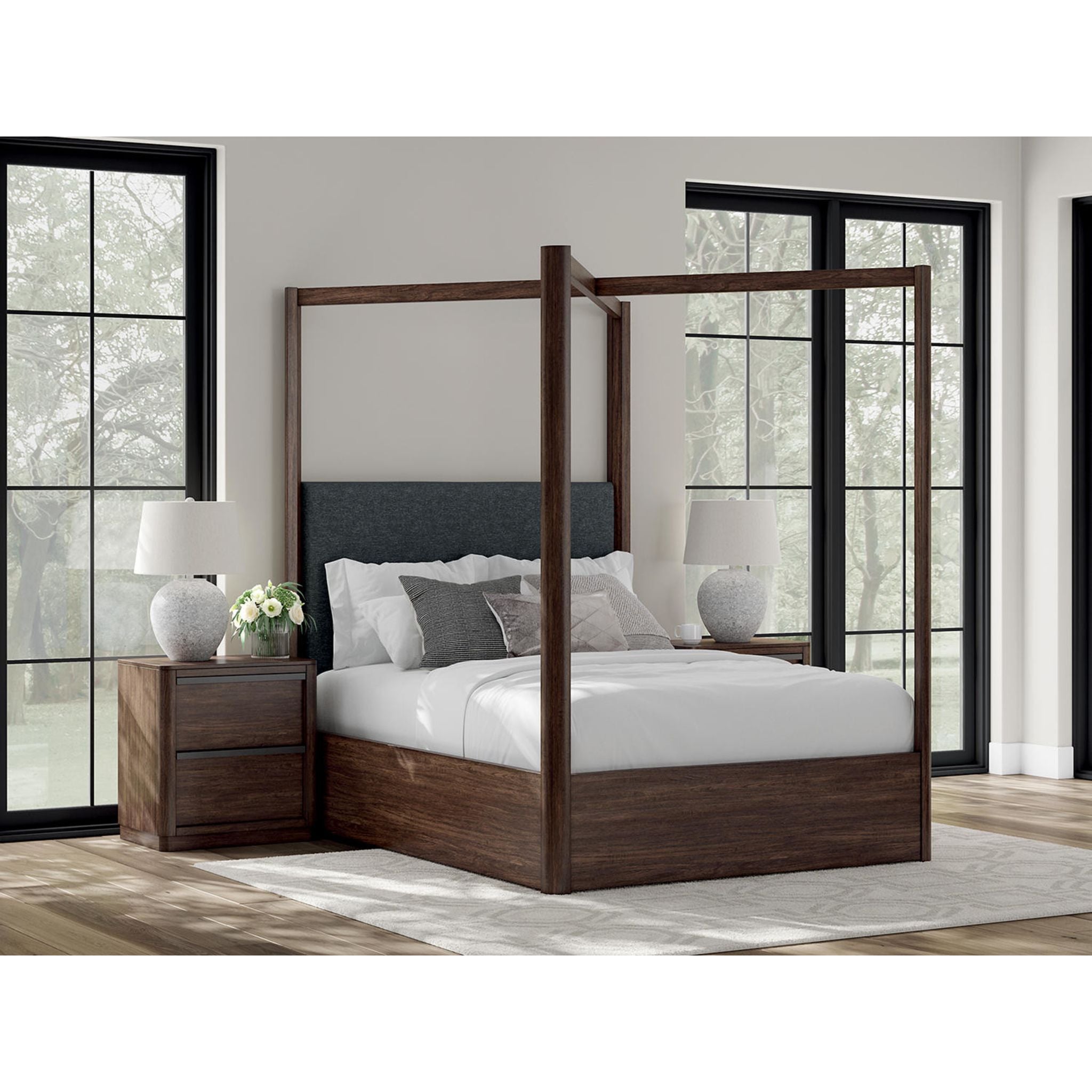 Dilenno Canopy Bed - Dark Brown