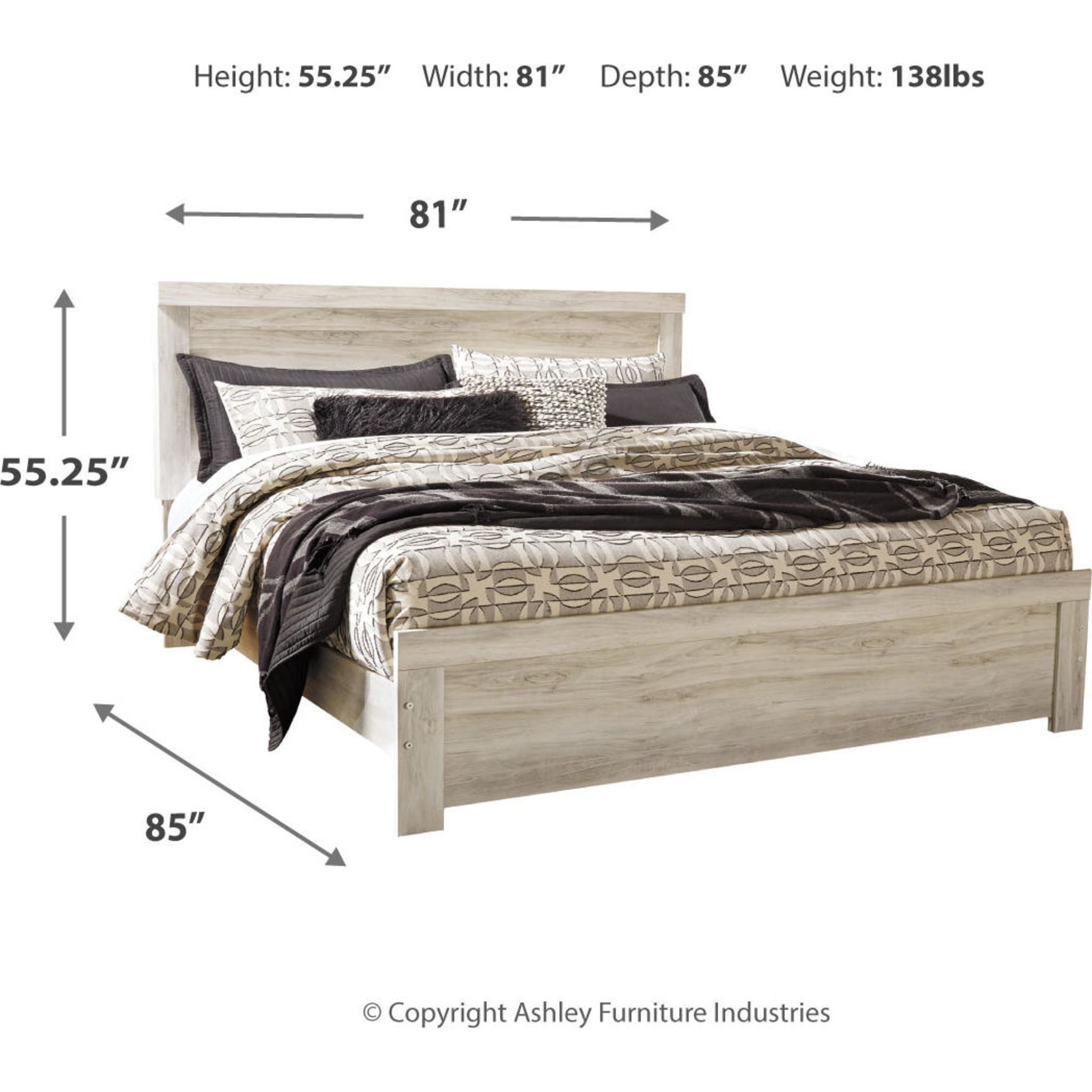 Bellaby 5 Piece King Panel Bedroom - Whitewash