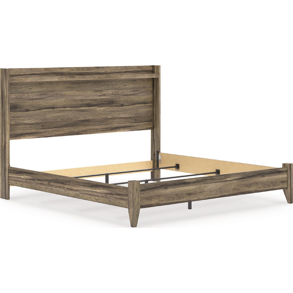 Elbrim Panel Bed - Brown