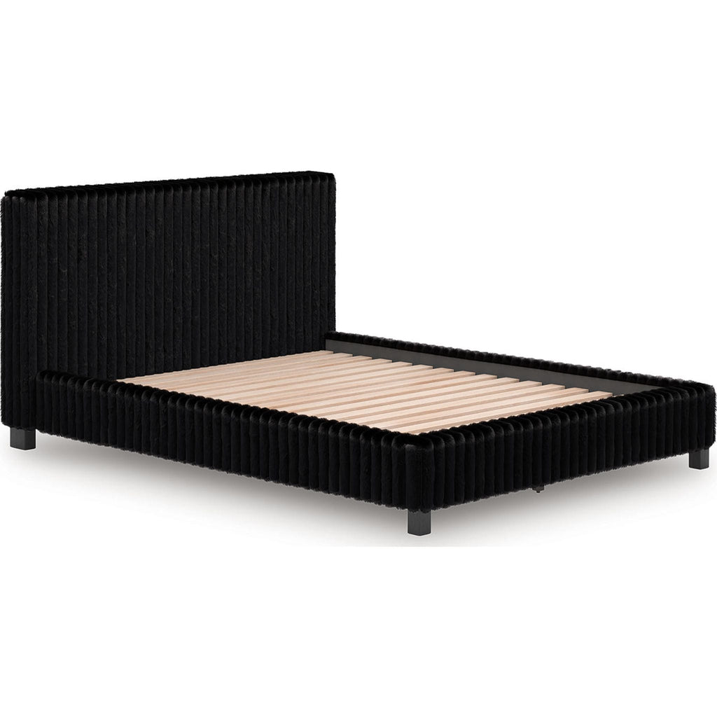 Zuraleus Queen Upholstered Bed - Black