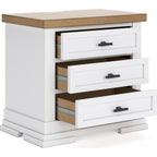 Ashbryn Nightstand - White/Natural