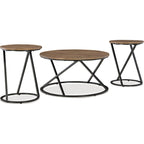Cassbryn 3 Pack Tables - Brown/Black