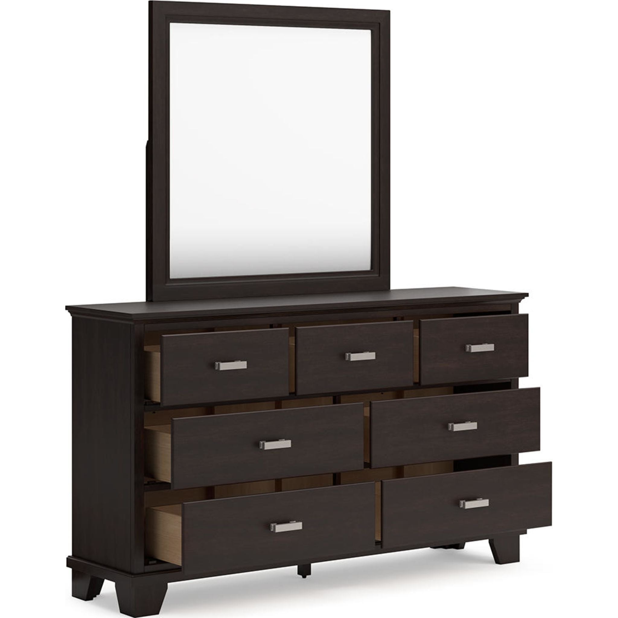 Covetown 6 Piece Queen Panel Bedroom - Dark Brown