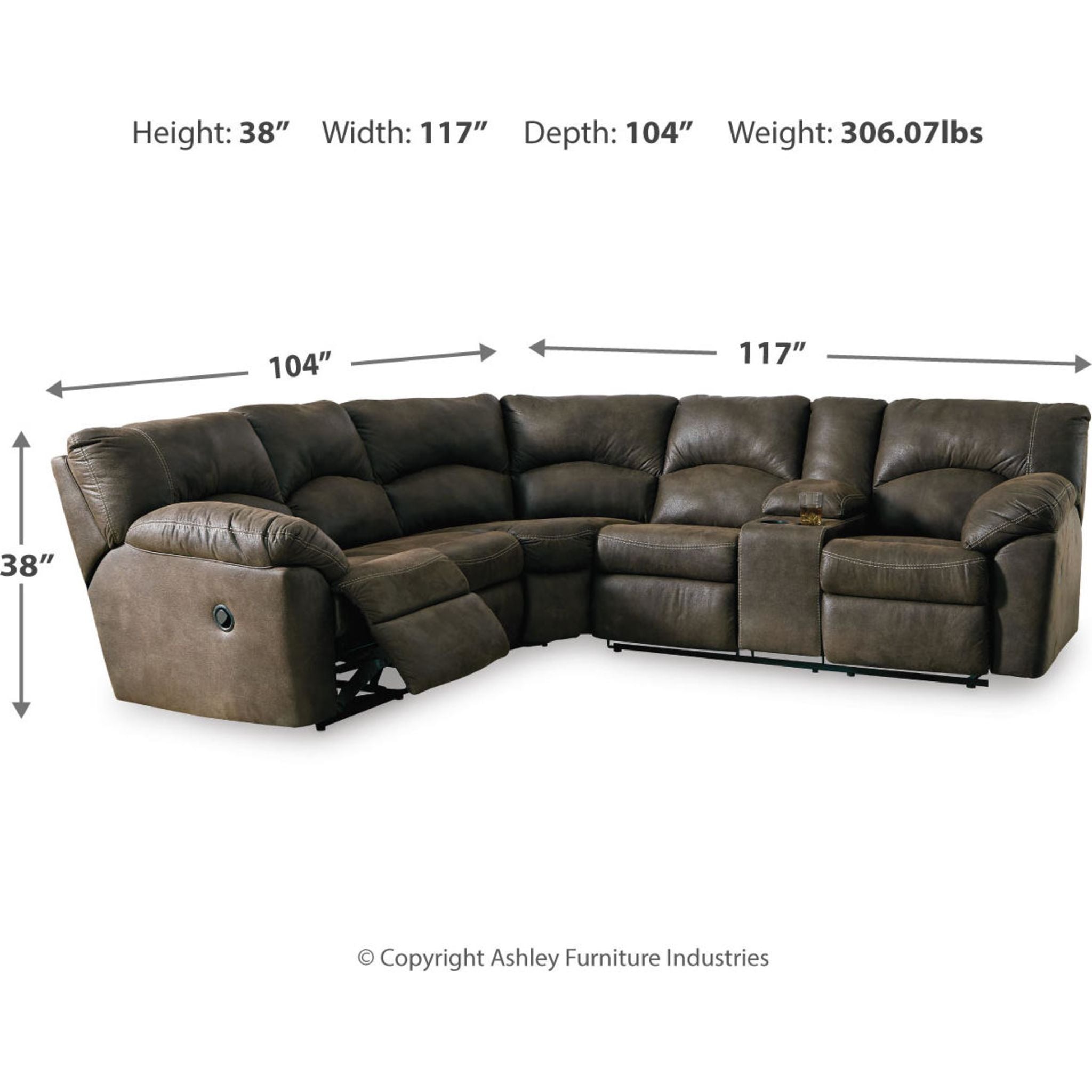Tambo 2 Piece Reclining Sectional