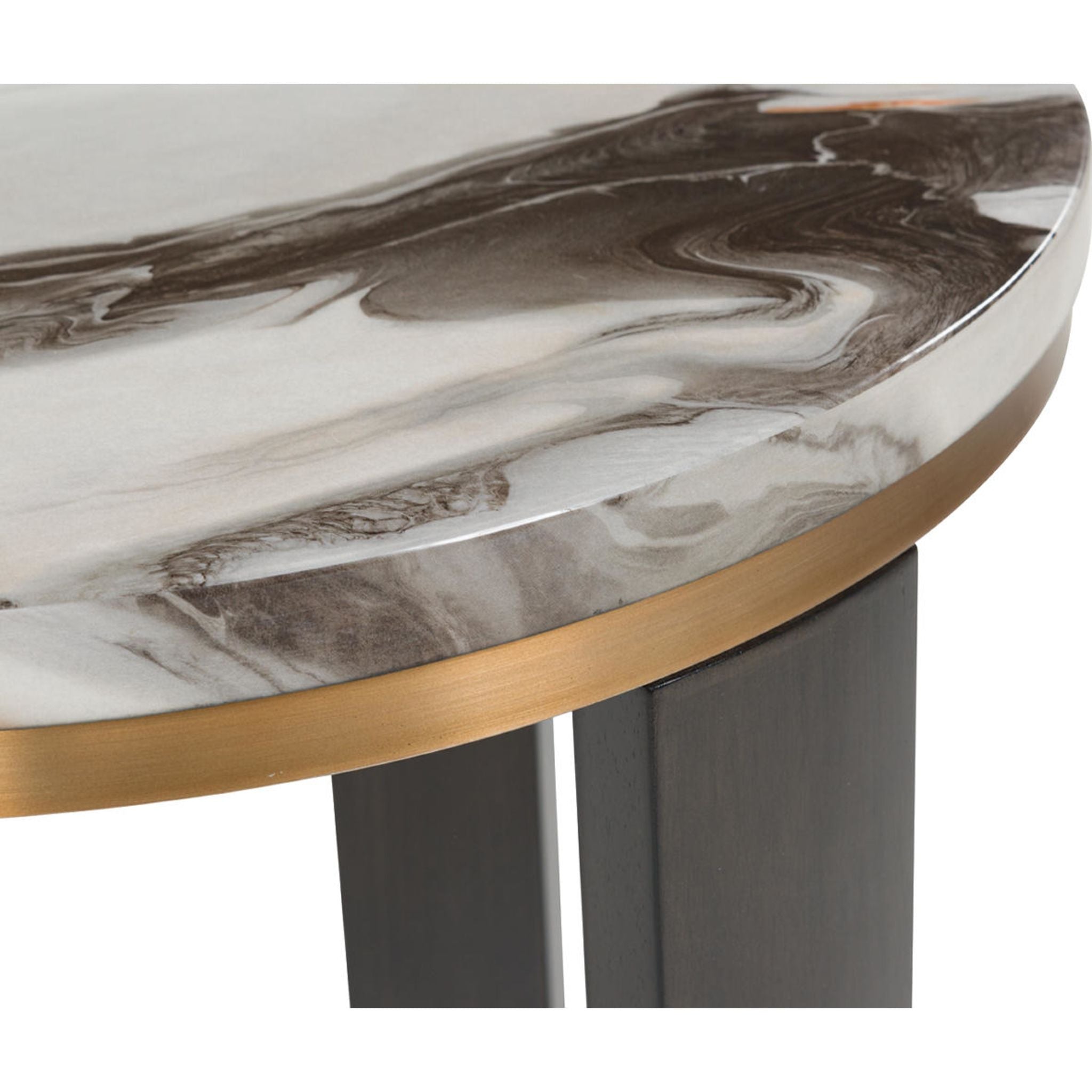 Jazmore End Table - Brown/Brass Finish