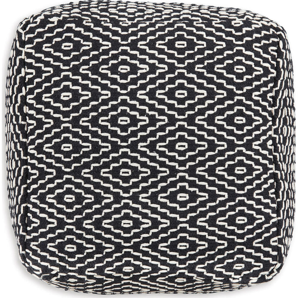 Jasett Pouf - Black/Ivory