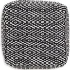 Jasett Pouf - Black/Ivory