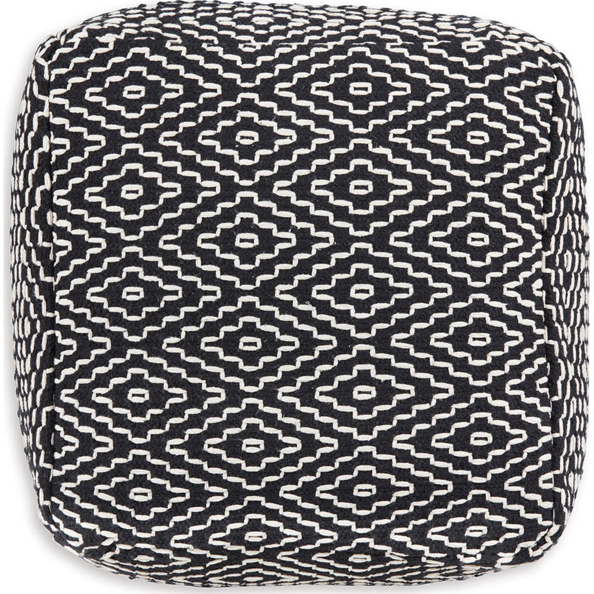 Jasett Pouf - Black/Ivory