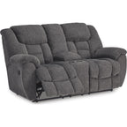 Foreside Reclining Loveseat with Console - Charcoal