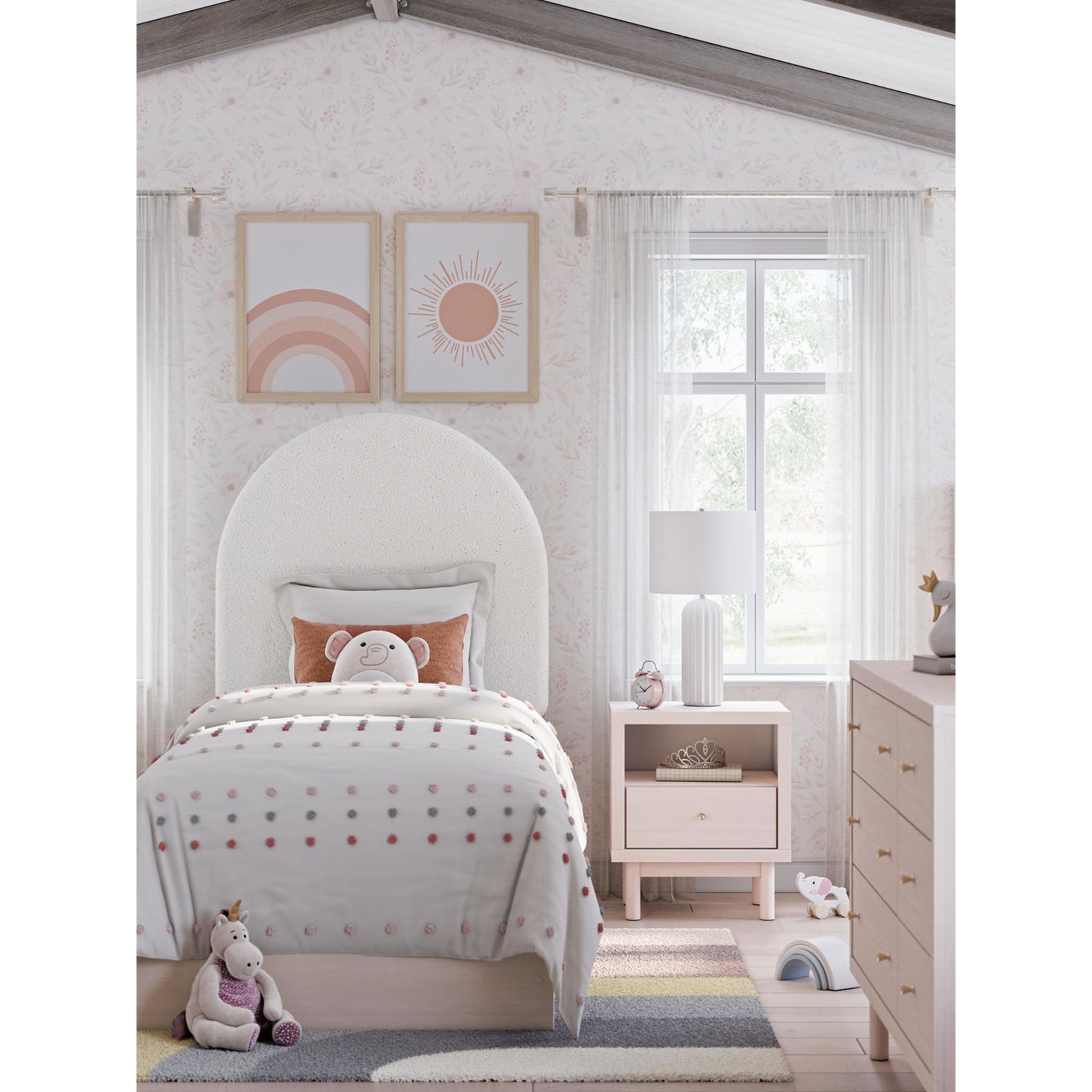 Wistenpine Twin Storage Bed - Blush