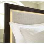 Neymorton Upholstered Headboard - Light Gray/Brown