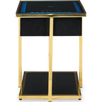 Rexwell Accent Table with Speaker - Black/Gold Finish