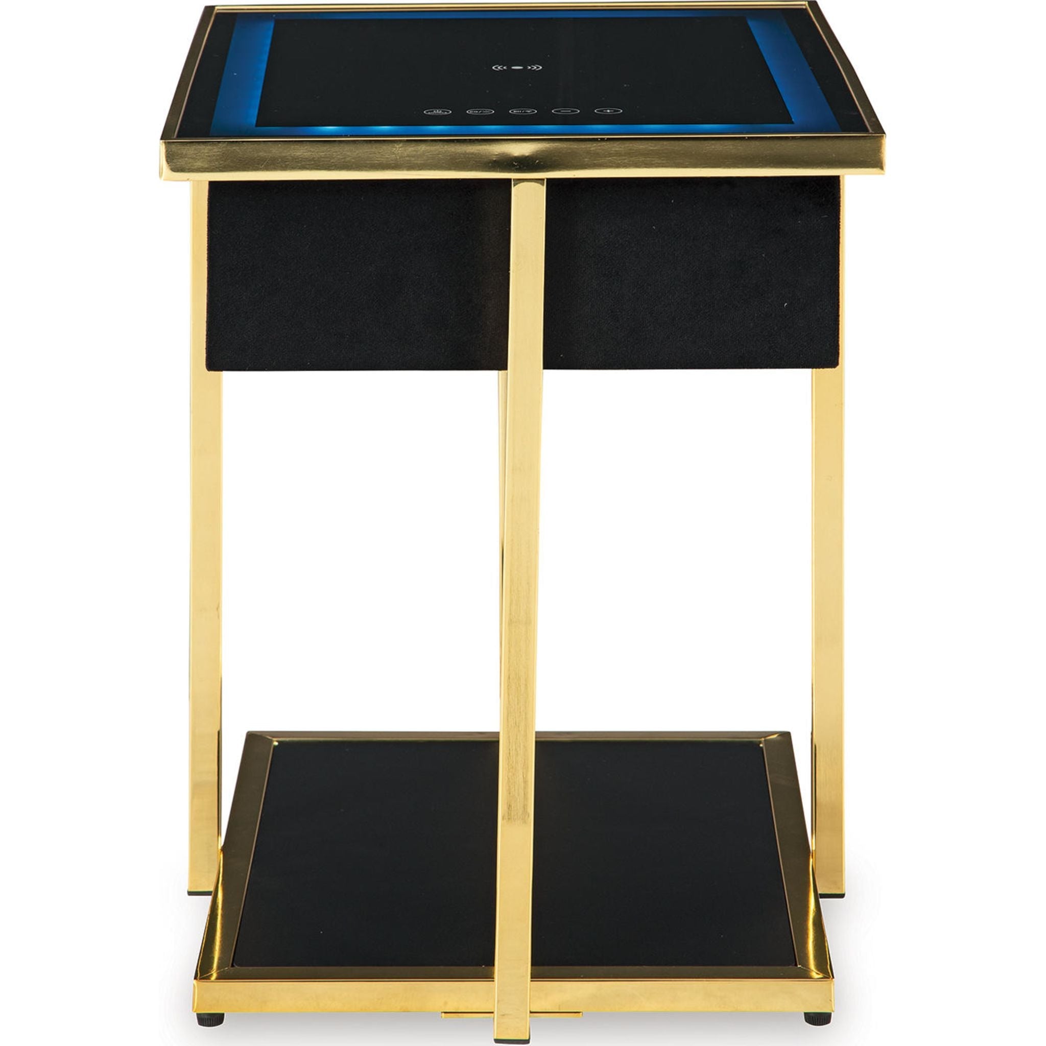 Rexwell Accent Table with Speaker - Black/Gold Finish