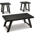 Noorbrook 3 Pack Tables - Black/Pewter