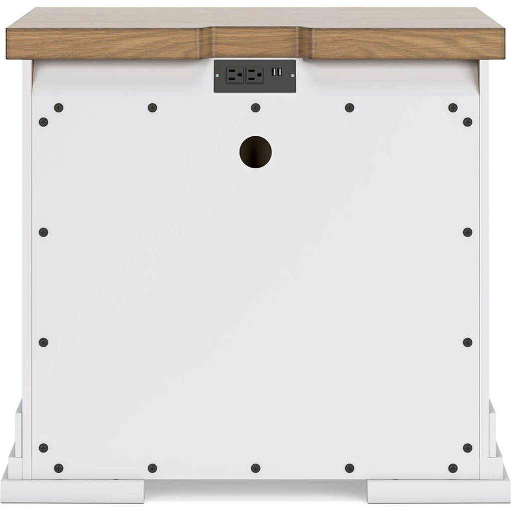 Ashbryn Nightstand - White/Natural