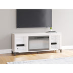 Brollevi TV Stand with Fireplace - White