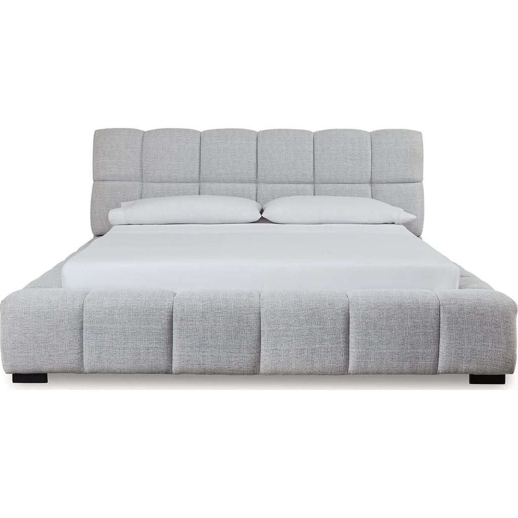 Grendusk Upholstered Bed - Light Gray