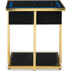 Rexwell Accent Table with Speaker - Black/Gold Finish