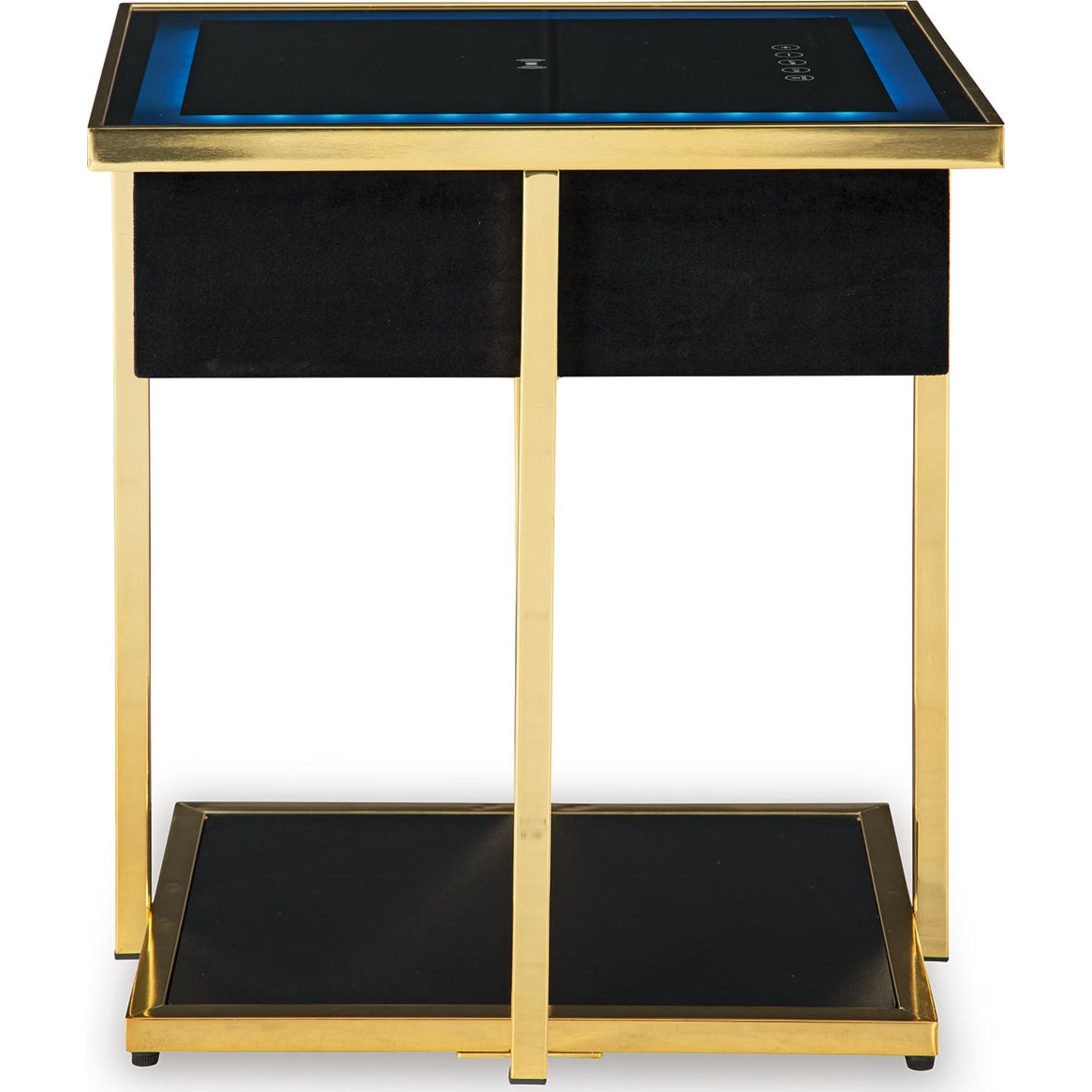 Rexwell Accent Table with Speaker - Black/Gold Finish