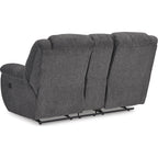 Foreside Reclining Loveseat with Console - Charcoal
