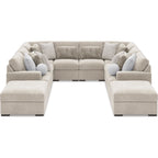 Cuddle Plush 8 Piece Modular Sectional with Ottomans - Arctic