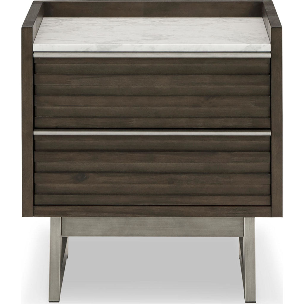 Arkenton Nightstand - Grayish Brown/White