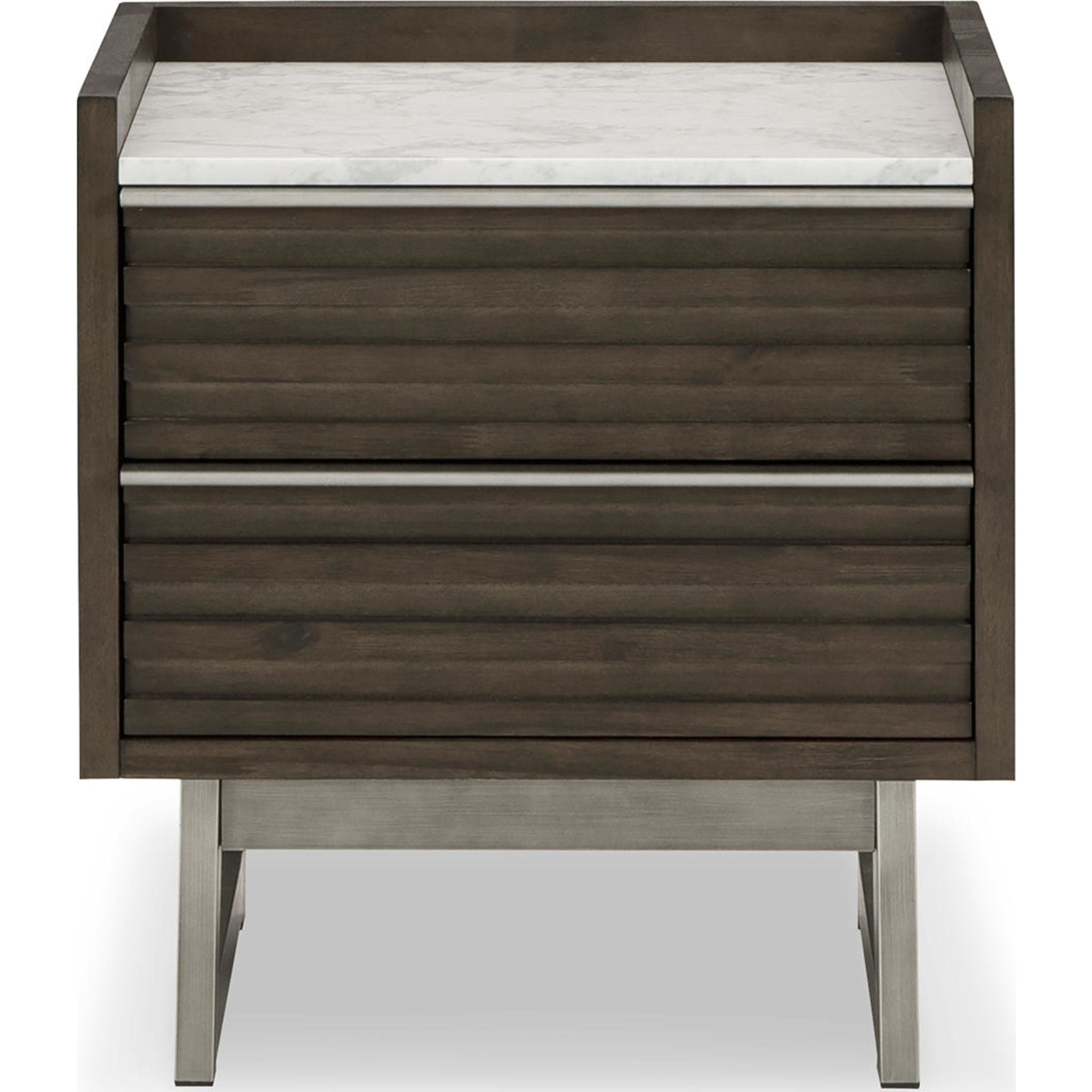 Arkenton Nightstand - Grayish Brown/White