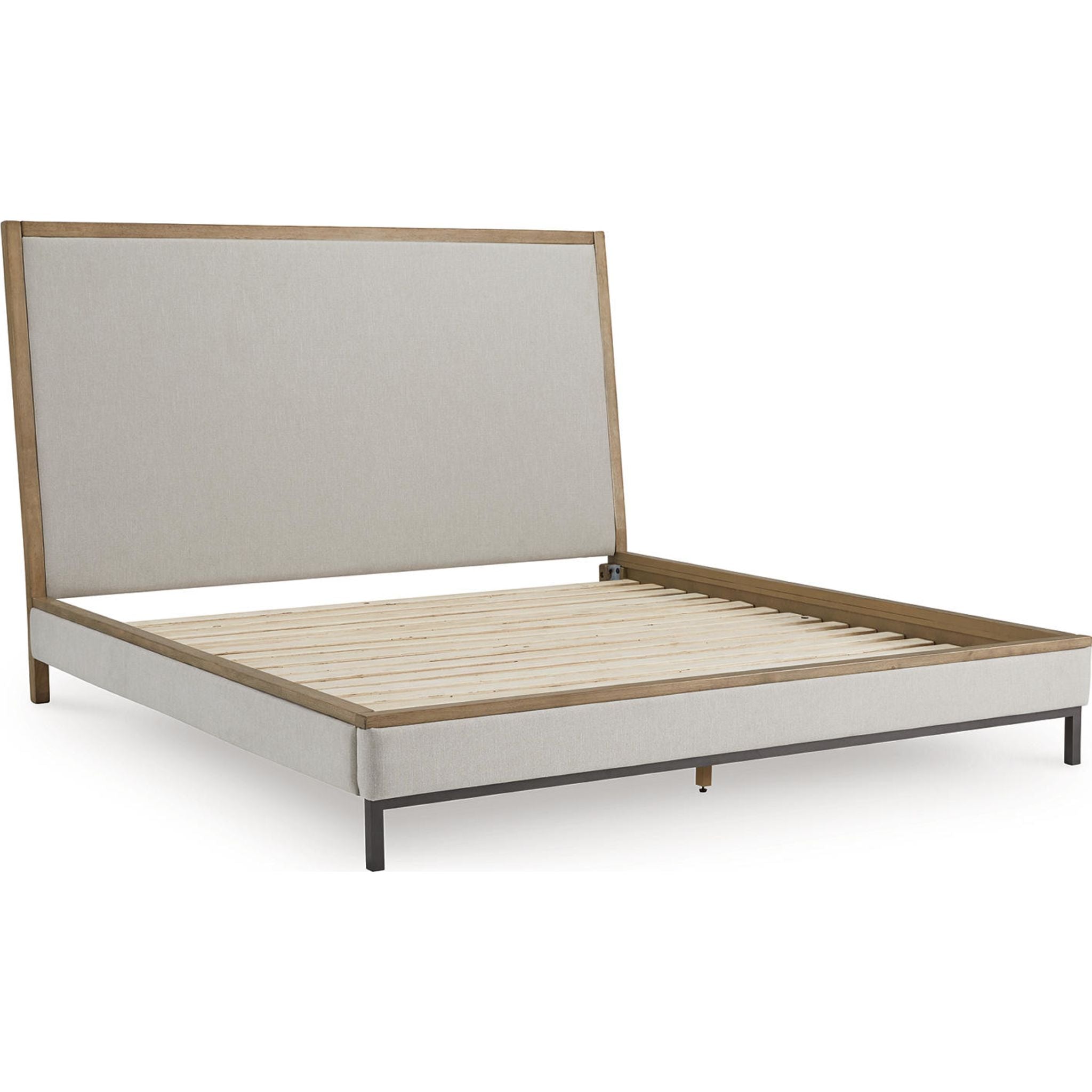 Tomtyn Upholstered Bed - Light Brown