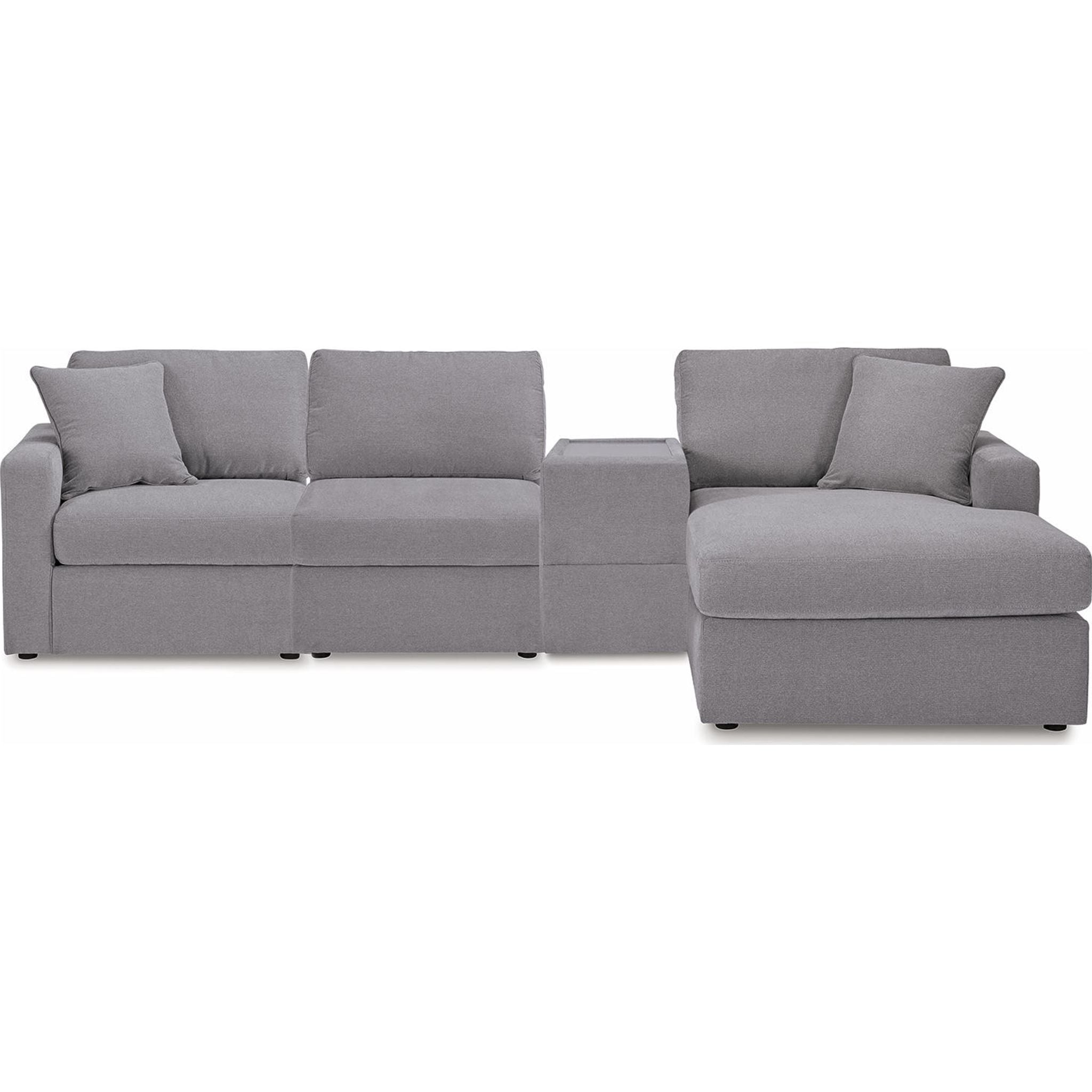 Modmax 4 Piece Modular Sectional with Chaise and Storage Console
