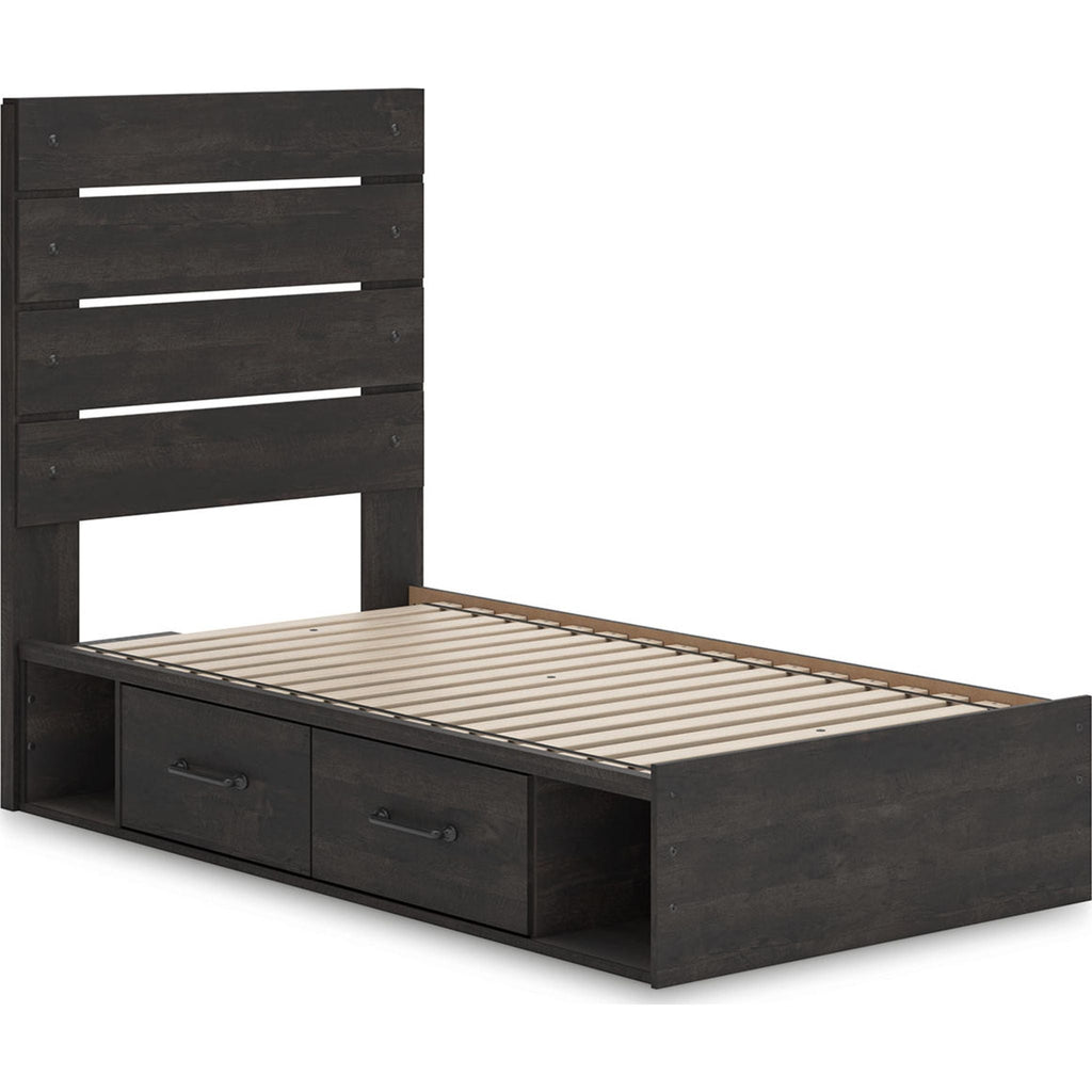 Hollivern Twin Storage Bed - Dark Gray