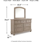 Lettner Dresser and Mirror - Light Gray