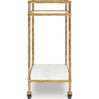 Plattfield Bar Cart - Antique Gold Finish