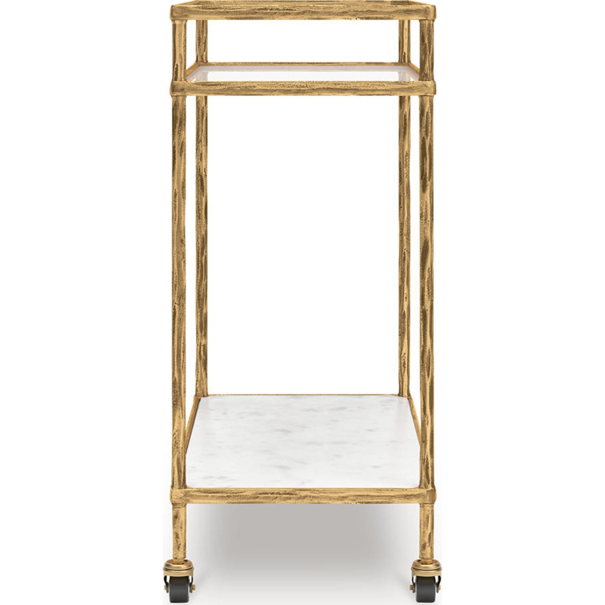 Plattfield Bar Cart - Antique Gold Finish