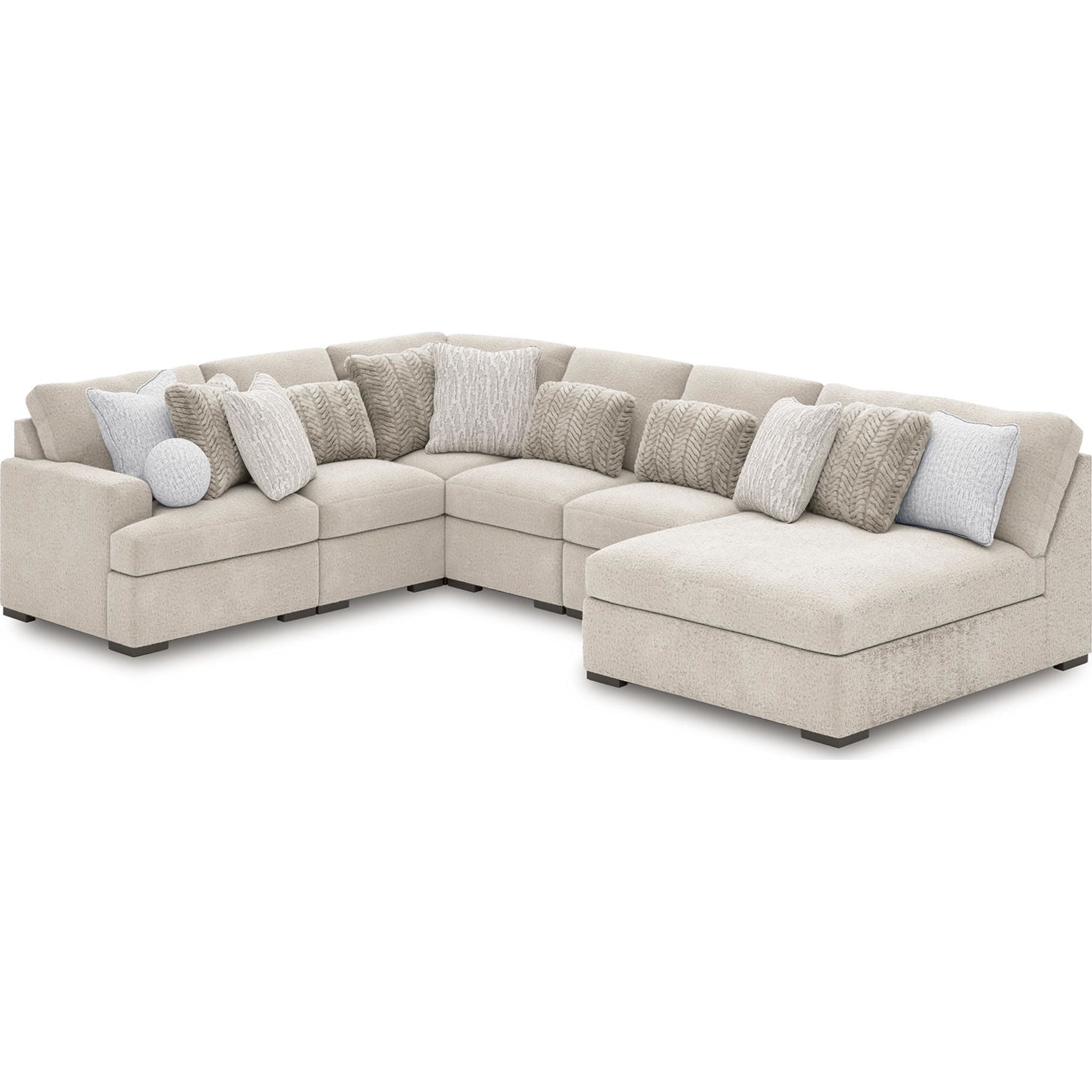 Cuddle Plush 6 Piece Modular Sectional with Chaise