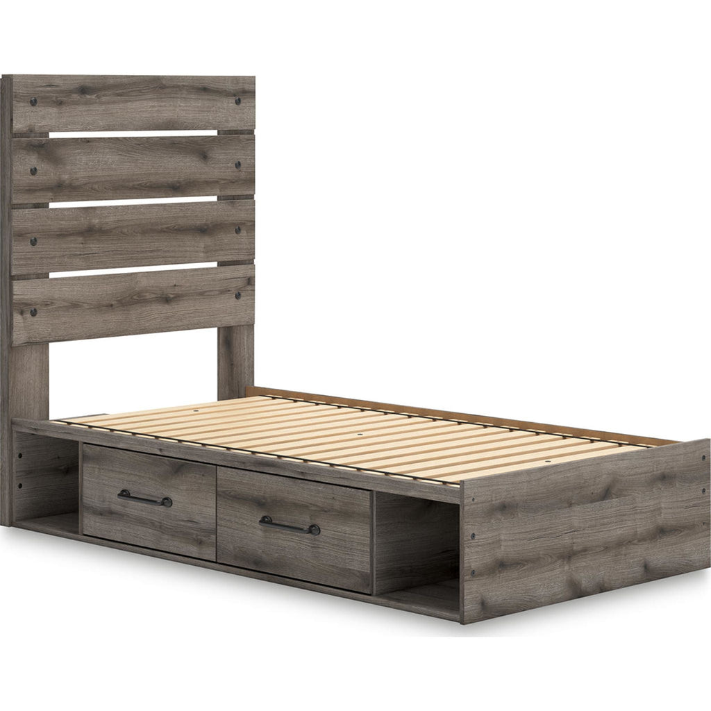 Graystorm Twin Storage Bed - Brown Gray