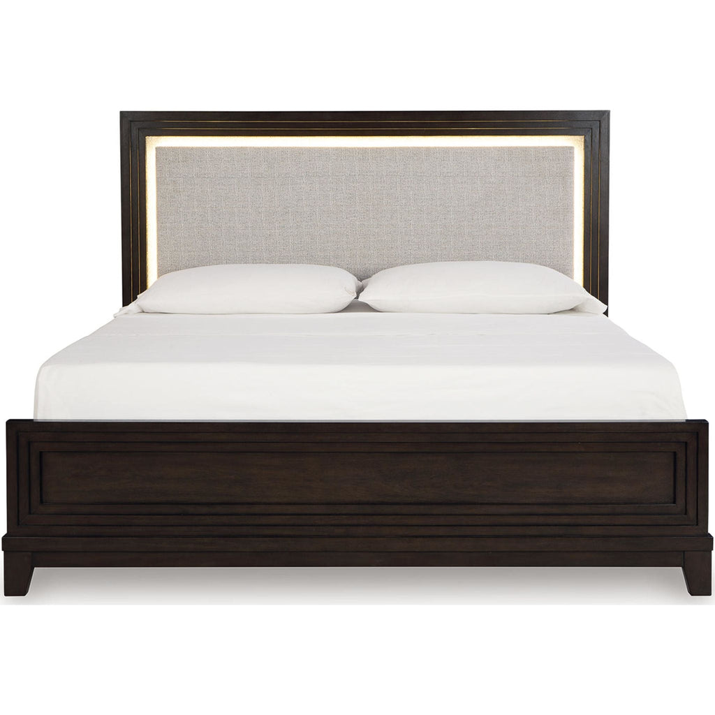 Neymorton Panel Bed - Dark Grayish Brown