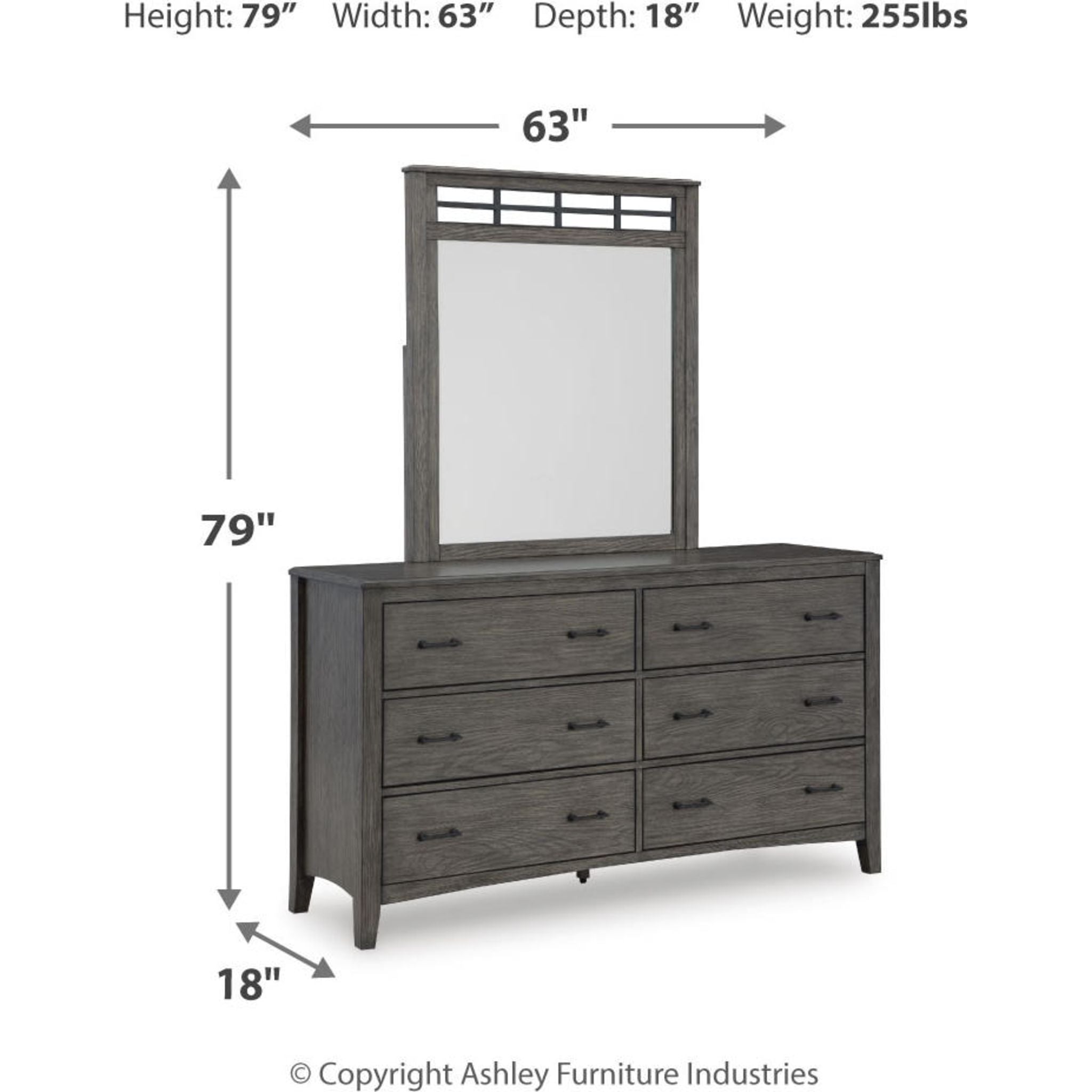 Montillan 6 Piece King Panel Bedroom - Grayish Brown